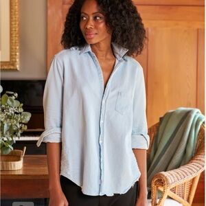 EILEEN
Relaxed Button-Up Shirt ~ Frank & Eileen Classic Blue Tattered Wash denim